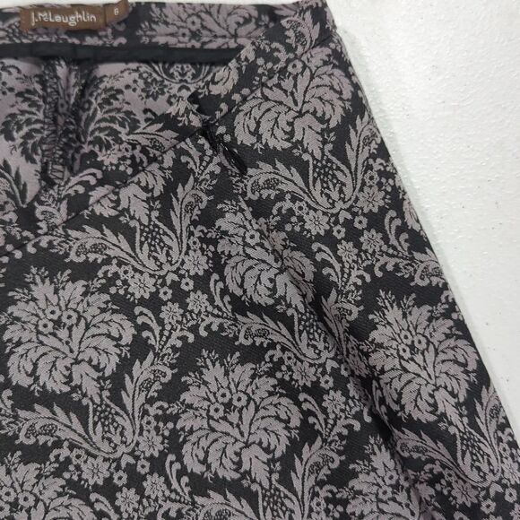 J. McLaughlin Pants Womens 6 Purple and Black Printed Slim Leg - Picture 5 of 11